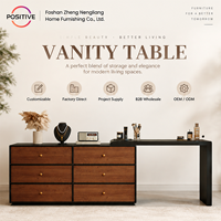 Coiffeuse d'angle extensible de style Mid-Century avec commode pour chambre à coucher et hôtel, vente en gros OEM ODM