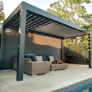 Pergola et gazebo en aluminium d'extérieur personnalisés avec toit à lames, marque <span class=keywords><strong>Airfun</strong></span>, facile à assembler, décorations de jardin - Product Image 3