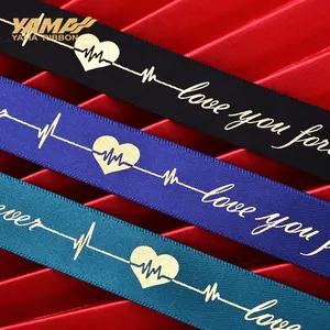 Yama Ribbon Grosgrain Logo Customized Printed Single Face Satin Ribbon For Gift Packaging