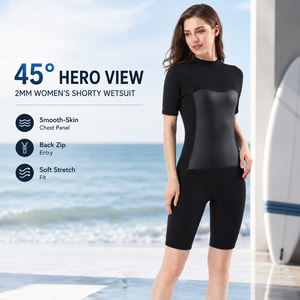 Combinaison <span class=keywords><strong>de</strong></span> plongée courte en néoprène thermique 2 mm pour <span class=keywords><strong>femme</strong></span>, vente en gros - Product Image 2