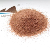 Sable de grenat rose de rivière haute pureté 80 mesh, abrasif à faible teneur en poussière pour la découpe de précision au jet d'eau de panneaux de roche, de pierre et de verre