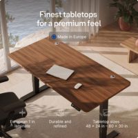 Bureau debout réglable moderne et durable en bois avec double moteur et deux pieds