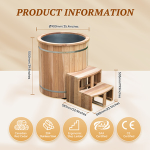 Nouvelle Baignoire de Récupération Sportive 2026 en Cèdre Rouge pour 1 Personne, Bain de Glace Extérieur avec Refroidisseur et <span class=keywords><strong>Filtre</strong></span> - Product Image 6