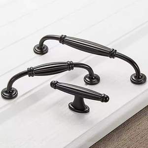 <b>Black</b> Aluminum Alloy Cabinet Handle Modern Minimalist Nordic Style Single Hole Round Drawer Wardrobe <b>Door</b> <b>Knob</b> - Product Image 2