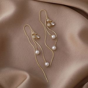 Boucles d'oreilles pendantes en pierre naturelle CherryShape, style cyber-célébrité, avec pompon, luxe léger, design élégant pour femmes, boucles d'oreilles créoles haut de gamme - Product Image 3