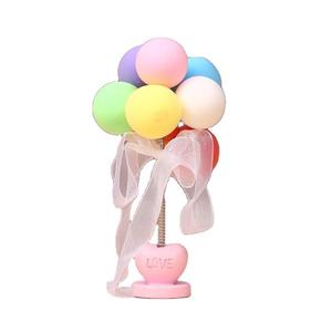 Heart Shaped Base <b>Balloon</b> Ornaments With Bow Decorative Car Accessories Cake Decor Colorful Light Soil Material - Product Image 5