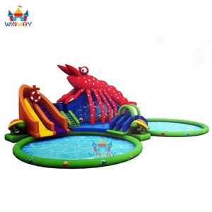 Toboggan aquatique gonflable commercial d'intérieur inspiré du homard, en PVC, capacité 10L, capacité 10 passagers, marque WINWAYTOYS, fabriqué en Chine - Product Image 4