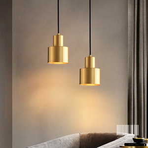 Lámpara colgante de cobre dorado de lujo moderna nórdica, lámpara colgante de techo pequeña Simple, cabecero de Hotel, luz interior para dormitorio - Product Image 6