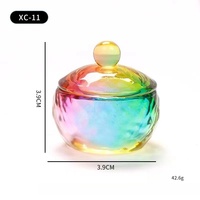 15 styles de pots en verre pour nail art, colorés arc-en-ciel, avec couvercle, pour poudre acrylique, liquide et monomère, outils et accessoires