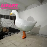 Robe d'animaux de cirque costume d'oie gonflable, costume de canard de dessin animé gonflable pour les idées de fête