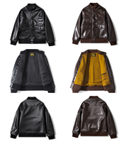 Blouson Bomber Rétro en Cuir PU pour Homme, Doublure Polaire, Boutons sur le Devant, Col Montant, Style Hiver PUNK