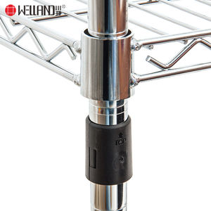 Chariot de rangement utilitaire à déplacement facile, robuste, à <span class=keywords><strong>3</strong></span> niveaux, en métal, chariot industriel, étagère en fil métallique - Product Image 3