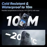 库存INSTA 360 X4运动全景相机AI编辑，可拆卸镜头盖135分钟电池寿命AI编辑器