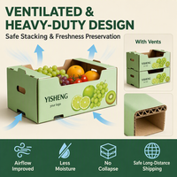 Caja de Cartón Reciclable para Frutas con Logotipo Personalizado, Empaque para Productos Frescos, Cerezas, Vegetales, Productos Agrícolas y de Supermercado