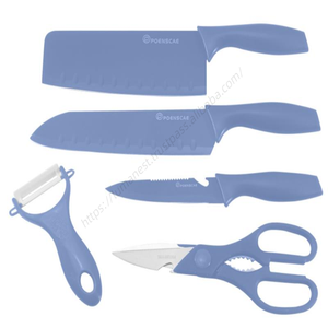 Lot de 7 couteaux de cuisine et planche à découper en paille de blé verte LT030 pour légumes - Vente en gros - Product Image 6