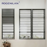 Fenêtres à persiennes en aluminium modernes Rogenilan, étanches, à double vitrage, extérieures, vitrées trempées, pour maisons