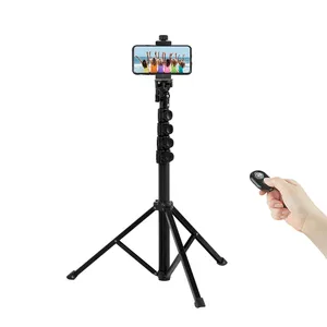 Điện Thoại Di Động Tripod Đứng 1.6M/63 "Mở rộng Nhôm Ảnh Tự Sướng Stick Tripod Với Có Thể Điều Chỉnh Điện Thoại Núi Và Không Dây Từ Xa