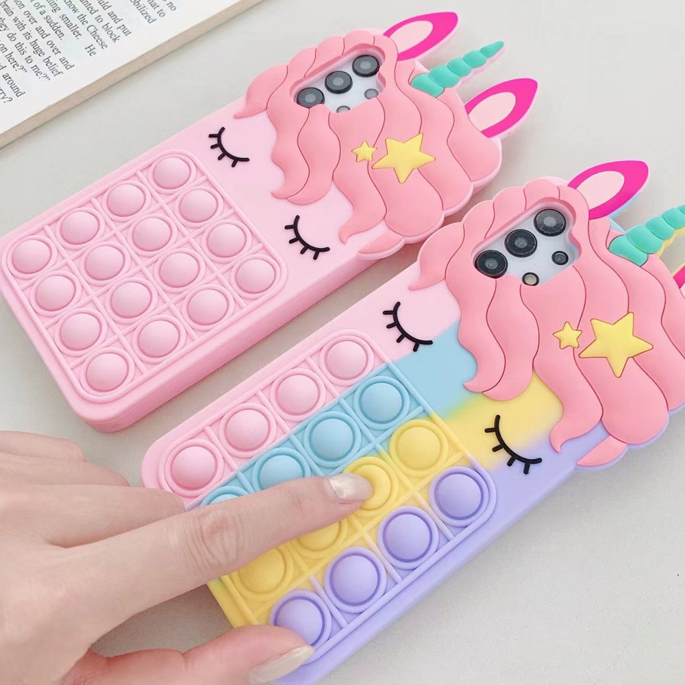 Stress Relief Fidget Toys Push Bubble Unicorn Phone Case for Iphone 6 6 Plus 7 8 Plus Silicone Cover Stress Relief Fidget Toys Push Bubble Unicorn Phone Case for Iphone 6 6 Plus 7 8 Plus Silicone Cover
