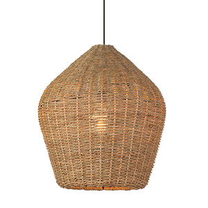 Lampe suspendue en rotin ronde, ampoule LED E27, pour salle à manger, bar, salon de thé, Style Zen - Product Image 5