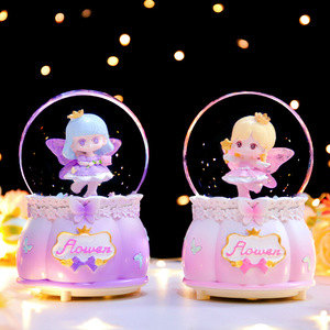 Nueva Caja Musical Giratoria con Bola de Cristal de Princesa de Flores, Linda y de Ensueño, Pequeño Artículo Decorativo, Exquisito Regalo Pequeño, Un Solo Pieza - Product Image 3