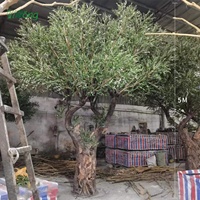 YRGLS4 Grand Arbre d'Olivier Artificiel en Plastique pour l'Extérieur, Grande Simulation d'Olivier Artificiel, Grand Faux Olivier