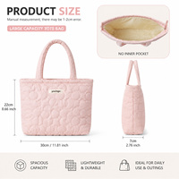 Tas Tote Katun Berlapis Wanita Ringan Empuk Resleting Kapasitas Besar Tas Tangan Fashion Logo Kustom OEM ODM Tas Belanja Kasual