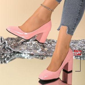 Moda <span class=keywords><strong>tacco</strong></span> grosso a punta quadrata pump <span class=keywords><strong>tacco</strong></span> medio scarpe da ufficio nero da lavoro tacchi da <span class=keywords><strong>donna</strong></span> - Product Image 1