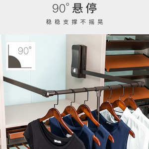 Custom Made Wardrobe With Adjustable Drop Down <b>Clothes</b> <b>Rack</b> Wall Mounted Clothing Organizer For Adults Rectangle Shape - Product Image 2