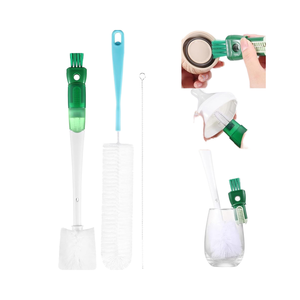 Juego <span class=keywords><strong>de</strong></span> cepillos limpiadores <span class=keywords><strong>de</strong></span> botellas <span class=keywords><strong>de</strong></span> agua 5 en 1, 5 unidades, mango largo <span class=keywords><strong>de</strong></span> 15 pulgadas, 3 pajitas, cepillo extraíble para detalles <span class=keywords><strong>de</strong></span> pezones para teteras - Product Image 1