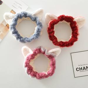 OEM Hot Selling Schattige Kattenoren Spa Gezichtsband Vrouwen Meisjes Make-up Haarband Pluche Gezichtsreinigingsband Zachte Rekbare Pluizige Hoofdband - Product Image 5