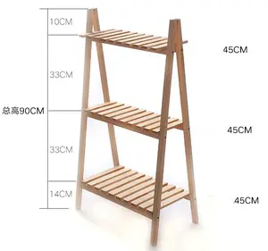 3-Tier Hout Bloemenwinkel Rek Plant Stand Planken Bloempot Organizer