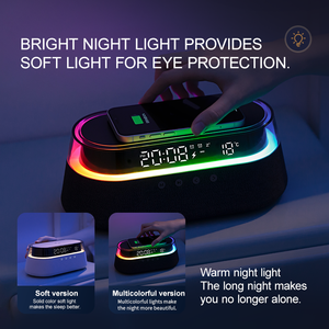 KUANGXIANG Venta caliente <span class=keywords><strong>Home</strong></span> Products 2025 Sistema de audio Altavoces de sonido de 10W con cargador inalámbrico de teléfono de 15W y luz nocturna cálida - Product Image 6