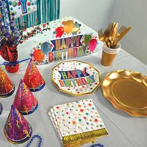 Disposable Hexagon Paper <b>Plates</b> Modern Kids Birthday Party Supplies-9 X 8 Inches for Appetizer Lunch Dinner Dessert - Product Image 3