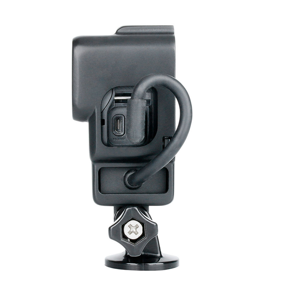 HONGDAK Action Camera Microphone Adapter Frame Black Housing Cover for GoPro 7 6 5 Action Camera Vlog Accessories