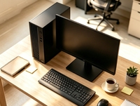 PC Desktop Komersial Kustom Massal E700-HD Hairuichuang Kecepatan Tinggi 16GB DDR4 256GB SSD+1TB HDD 23.8" HD All-in-One Set Kantor