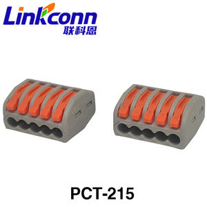 Connecteur de fil universel compact PCT-215 boîtier en Nylon de bornier enfichable électrique rapide pour connecteurs d'alimentation mâle/femelle - Product Image 1
