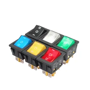 FILN KCD4 Interruptor oscilante industrial de 3 posições 12VAC T85 1e4 Interruptor do painel oscilante com LED