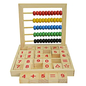 Wholesale singapore math teaching aid wooden house shape numbers toy for kids