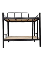 Cama alta moderna de metal tamaño completo con escalera y diseño de mesa debajo para uso en apartamentos, hoteles y dormitorios