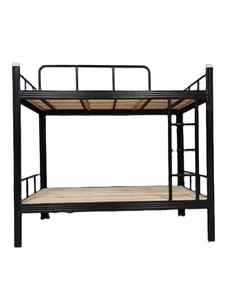 <span class=keywords><strong>Lit</strong></span> mezzanine moderne en métal pleine taille avec escalier et design sous table pour appartement, hôtel, chambre à coucher - Product Image 6