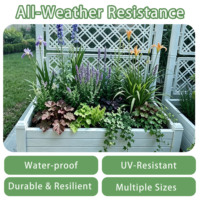 Jardinière surélevée mobile en PP avec treillis réglable, écran d'intimité extérieur polyvalent, bac à plantes pour légumes