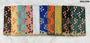 Encantadora tela de encaje bordado de margaritas pequeñas blancas tela de encaje africano algodón gasa Suiza bordado Laffaya diamantes para vestidos - Product Image 6