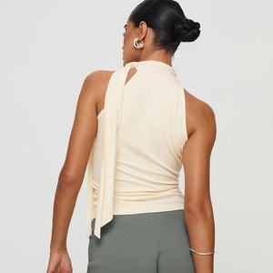 Camiseta sin mangas de poliéster y spandex para mujer, cuello moderno, corte ajustado, estampado lindo, se puede personalizar el patrón. - Product Image 5