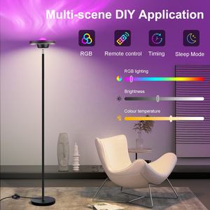 Lampu Lantai LED RGB+WW 2026 Baru dengan Proyektor Riak, Lampu Berdiri Dinamis Warna-warni yang Dapat Disesuaikan 3000-6000K - Product Image 4