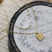 Collar de Cadena para Mujer con Madreperla, Diseños de Joyería con Perlas de Agua Dulce, Acero Inoxidable, Nuevos Collares con Logotipo Personalizado, Geométricos y Modernos