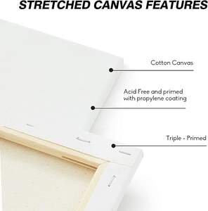 OEM personnalisé professionnel coton 16x20 "toile blanc vierge étiré <span class=keywords><strong>peinture</strong></span> toile conseil <span class=keywords><strong>dessin</strong></span> pour oeuvre - Product Image 2