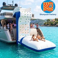 Mur d'escalade gonflable, coussin de saut gonflable en PVC, pontons flottants gonflables pour jeux aquatiques en plein air, bateaux gonflables, utilisation sur yacht