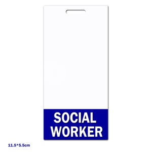 Mix Style Série Professionnelle Nom Étiquette Vertical Badge Copain Bordure Bleue pour Dentiste Enseignant Travailleur Social Porte-Badge Accessoire - Product Image 1
