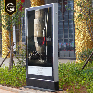 Đôi dấu hiệu ngoài trời freestanding pylon lightbox quảng cáo di chuyển ánh sáng Hộp signage - Product Image 1