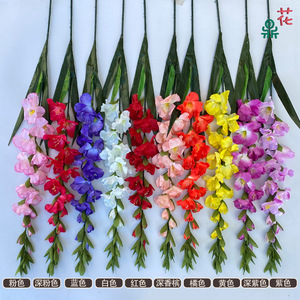 Gladiolus artificiel à tige unique, fleur en soie, décoration de mariage, style moderne, fait main, longue durée, couleurs mélangées - Product Image 4